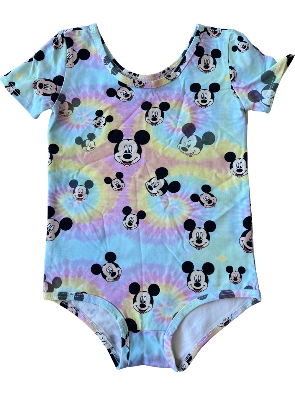 Wild Rich Kids Mickey Mouse Pastel Tie-Dye Kids leotard